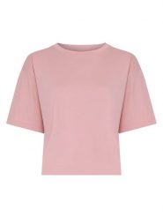MOSS COPENHAGEN Koszulka w kolorze jasnoróżowym rozmiar: XS/S. Różowe bluzki damskie MOSS COPENHAGEN, s, bez wzorów, z bawełny, bez kołnierzyka, bez ramiączek. Za 94.95 zł.