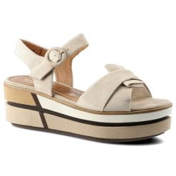 Beżowe Sandały Damskie Tamaris Modne Buty Letnie. Brązowe sandały damskie Tamaris, bez wzorów, z nubiku, bez obcasa. Za 207.00 zł.