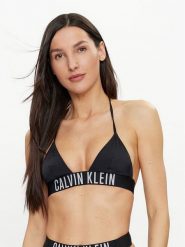 Calvin Klein Swimwear Góra od bikini KW0KW02581 Czarny. Czarne bikini damskie Calvin Klein Swimwear, bez wzorów. Za 129.99 zł.