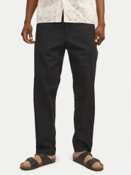 Jack & Jones Spodnie materiałowe Summer 12248606 Czarny Relaxed Fit. Czarne spodnie materiałowe męskie Jack & Jones, bez wzorów, z bawełny. Za 209.99 zł.