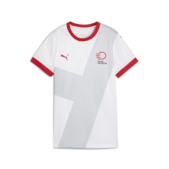 Damska koszulka wyjazdowa duńskiej reprezentacji w piłce ręcznej PUMA. Białe bluzki damskie Puma, l, bez wzorów, sportowe, bez kołnierzyka, bez ramiączek. Za 429.00 zł.