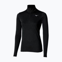 Bluza do biegania damska Mizuno Core Impulse Half Zip Tee. Czarne bluzy bez kaptura damskie Mizuno, l, z poliesteru. Za 129.99 zł.