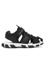 Calvin Klein Sandały Velcro Sandal V1B2-83320-1591 Czarny. Czarne sandały chłopięce CALVIN KLEIN, z materiału, bez zapięcia. Za 379.99 zł.