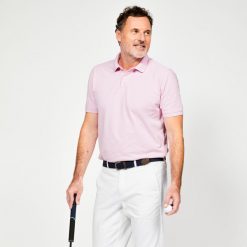 Koszulka polo do golfa z krótkim rękawem męska Inesis MW500. Czerwone koszulki polo męskie INESIS, m, bez wzorów, z bawełny, bez ramiączek. W wyprzedaży za 44.99 zł.