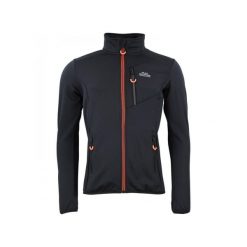 Kurtka polarshell Peak Mountain. Czarne kurtki męskie Peak Mountain, bez wzorów, sportowe, bez kaptura. W wyprzedaży za 195.50 zł.