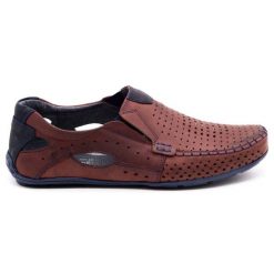 Olivier Buty męskie mokasyny 901 lato bordowe czerwone. Czerwone mokasyny męskie na lato, z gumy. Za 377.80 zł.