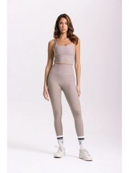 Onamaste Legginsy sportowe "Lotus" w kolorze szarobrązowym rozmiar: S/M. Brązowe legginsy damskie Onamaste, m, bez wzorów, z materiału, z podwyższonym stanem, outdoorowe. Za 127.05 zł.