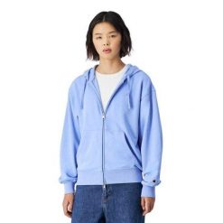 Bluza Rozpinana Damska Jeden Kolor. Niebieskie bluzy z kapturem damskie CHAMPION, l, z bawełny. Za 388.99 zł.