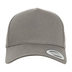 Klasyczna 5panelowa Czapka Z Daszkiem. Szare czapki z daszkiem damskie FLEXFIT, bez wzorów. Za 72.99 zł.