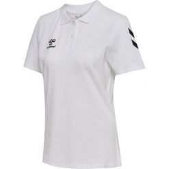 Damska koszulka polo Hummel Go 2.0 Chevron. Białe bluzki damskie HUMMEL, bez wzorów, bez kołnierzyka, bez ramiączek. Za 181.50 zł.