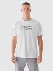 4F T-shirt oversize męski 4F x Robert Lewandowski - biały M. Białe t-shirty męskie 4f, m, bez wzorów, z bawełny, bez kołnierzyka. W wyprzedaży za 59.99 zł.