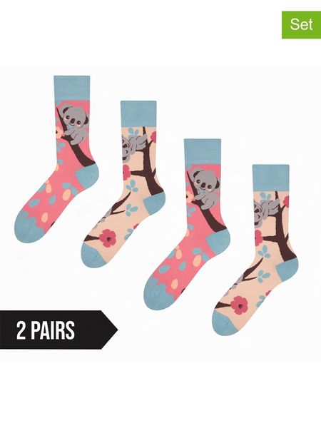 Dedoles Skarpety (2 pary) w kolorze jasnoróżowo-różowo-błękitnym rozmiar: 39-42. Różowe skarpetki męskie Dedoles, bez wzorów. Za 65.23 zł.