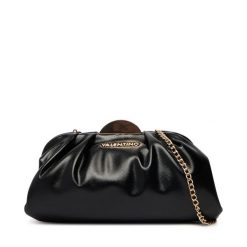 Torebka Valentino. Czarne torebki klasyczne damskie Valentino, bez wzorów, wizytowe, bez kołnierzyka, bez ramiączek. Za 549.99 zł.