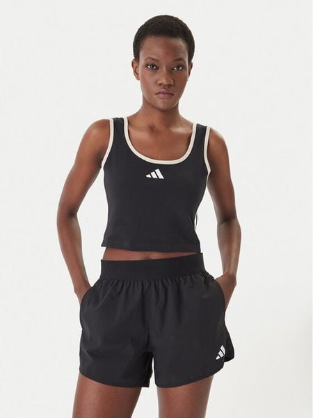 Adidas Top Stadium JY6963 Czarny Slim Fit. Czarne topy damskie Adidas, s, bez wzorów, z bawełny, bez ramiączek. Za 91.99 zł.