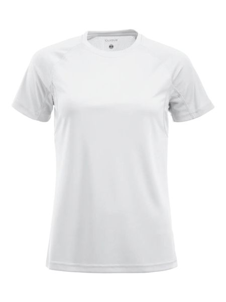Clique Premium Active-T Damska koszulka funkcjonalna – white. Białe bluzki sportowe damskie CLIQUE, s, bez kołnierzyka, bez ramiączek. Za 126.76 zł.