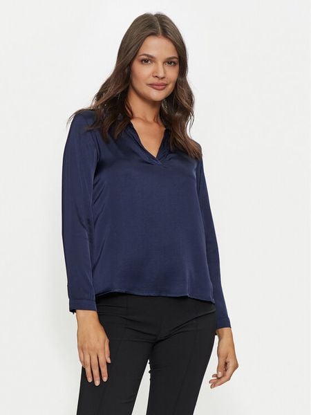 ViCOLO Bluzka TS0198 Granatowy Regular Fit. Niebieskie bluzki damskie ViCOLO, s, bez wzorów, z syntetyku, bez ramiączek. Za 169.99 zł.