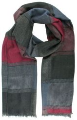 Lekki Szalik Wiosenno-Jesienny - Teer - Stonowana Kolorystyka, Duża Krata. Szaliki męskie Teer, na jesień, bez wzorów, z materiału. Za 45.00 zł.