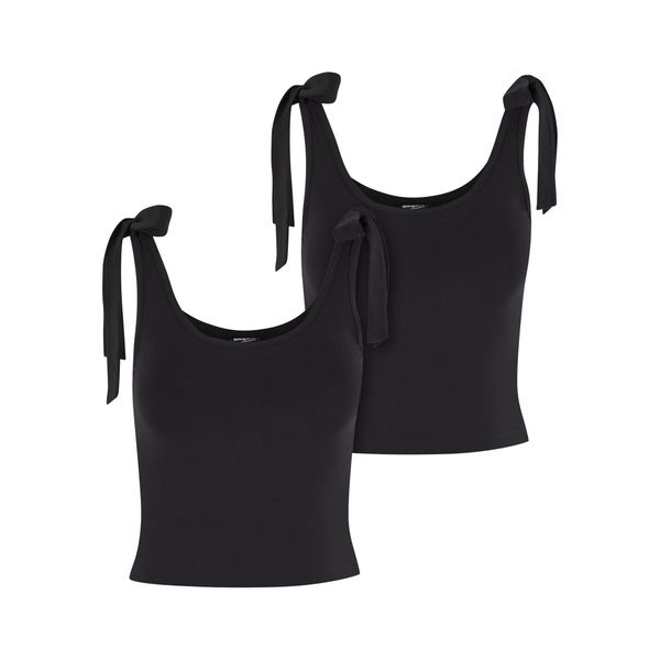 Top z jersey damski Urban Classics (x2). Czarne topy damskie Urban Classics, bez wzorów, z jersey, bez kołnierzyka. Za 191.00 zł.