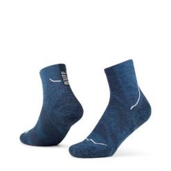 Skarpetki sportowe dla dorosłych BUFF DryFlx Quarter Socks. Niebieskie skarpetki damskie Buff, bez wzorów, z elastanu. Za 109.99 zł.