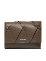 Calvin Klein Portfel Ck Woven Small Trifold K60K612953 Khaki. Brązowe portfele damskie CALVIN KLEIN, bez wzorów, ze skóry. Za 169.99 zł.