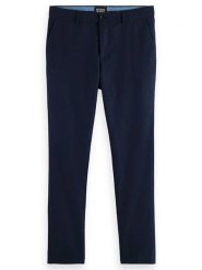 Scotch & Soda Spodnie chino w kolorze granatowym rozmiar: W33/L32. Niebieskie spodnie materiałowe męskie Scotch & Soda, bez wzorów, z wełny. Za 193.24 zł.