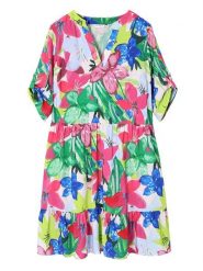 TATUUM Sukienka "Netuno" ze wzorem rozmiar: 40. Sukienki damskie Tatuum, na imprezę, s, bez wzorów, z wiskozy, klasyczne, bez kołnierzyka, bez ramiączek, midi. Za 172.08 zł.