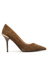 LOVE MOSCHINO Szpilki JA10459G1PJA0218 Czarny. Czarne szpilki Love Moschino, bez wzorów, ze skóry, bez obcasa. Za 949.99 zł.