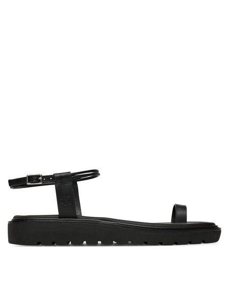 Calvin Klein Jeans Sandały Rope Toe Post Sandal Lth Mg YW0YW01893 Czarny. Czarne sandały damskie Calvin Klein Jeans, bez wzorów, z jeansu, bez obcasa, na płaskiej podeszwie. Za 245.99 zł.