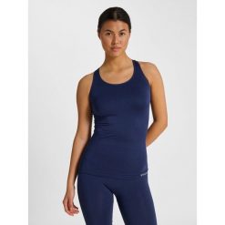 Top Sportowy Bezszwowy Hummel Hmltif Seamless. Niebieskie topy damskie HUMMEL, m, bez wzorów, bez kołnierzyka. Za 152.50 zł.