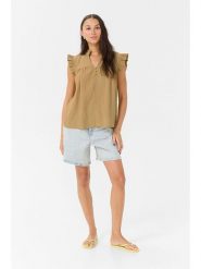 Kaffe Bluzka w kolorze karmelowym rozmiar: 38. Brązowe bluzki damskie Kaffe, bez wzorów, bez kołnierzyka, bez ramiączek. Za 86.99 zł.