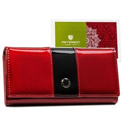 Portfel damski Peterson PTN PH27-3-SH czerwony. Czerwone portfele damskie Peterson, bez wzorów, ze skóry. Za 159.99 zł.
