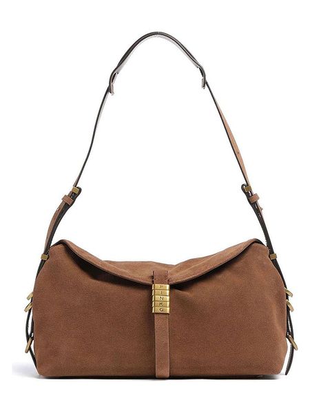 Pinko Skórzana torebka w kolorze jasnobrązowym - 32 x 19 x 12 cm rozmiar: onesize. Brązowe torebki klasyczne damskie Pinko, bez wzorów, z materiału, bez dodatków. Za 1,348.82 zł.