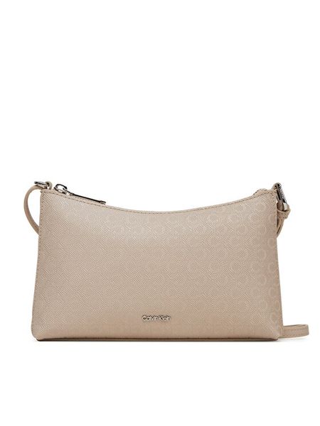 Calvin Klein Torebka Ck Must Aop Conv Logo Jqd Strap LV04F3099G Beżowy. Brązowe listonoszki damskie CALVIN KLEIN, bez wzorów, ze skóry, bez dodatków. Za 229.99 zł.