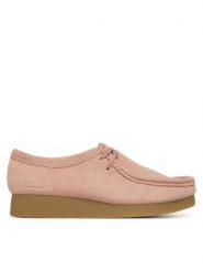 Clarks Półbuty WallabeeEVOSh 26186342 Różowy. Czerwone półbuty damskie Clarks, bez wzorów, ze skóry, bez obcasa, na płaskiej podeszwie. Za 429.99 zł.
