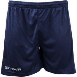 Spodenki piłkarskie dla dorosłych Givova One granatowe. Niebieskie szorty męskie Givova, bez kołnierzyka. Za 30.99 zł.