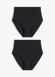 Bezszwowe figi o lekkim stopniu modelowania sylwetki (2 pary). Czarne figi damskie bonprix, xl, bez wzorów. Za 77.99 zł.