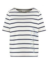 Gerry Weber Koszulka w kolorze kremowo-granatowym rozmiar: 46. Brązowe bluzki damskie Gerry Weber, bez wzorów, bez kołnierzyka, bez ramiączek. Za 123.25 zł.