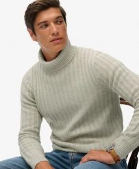 Superdry Sweter z podwijanym golfem The Merchant Store. Brązowe golfy damskie Superdry., l, bez wzorów, z materiału, bez ramiączek. Za 408.75 zł.