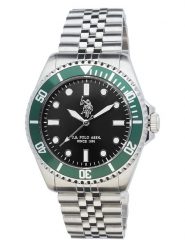 U.S. Polo Assn. Zegarek kwarcowy w kolorze srebrno-zielonym rozmiar: onesize. Szare, analogowe zegarki męskie U.S. Polo Assn., ze stali. Za 434.99 zł.