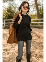 Milan Kiss Sweter w kolorze czarnym rozmiar: M. Czarne swetry klasyczne damskie Milan Kiss, m, z wełny, bez kołnierzyka. Za 118.56 zł.