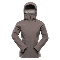 Kurtka damska trekkingowa softshell Alpine Pro Hoora 2. Brązowe kurtki damskie Alpine Pro, bez wzorów, z softshellu, bez kaptura. W wyprzedaży za 499.00 zł.