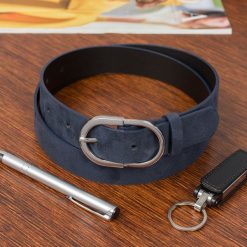 Pasek skórzany BELTIMORE r.110-125 cm D98 granatowy. Niebieskie paski damskie bez wzorów. Za 41.99 zł.