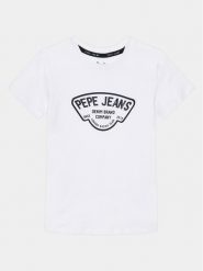 Pepe Jeans T-Shirt Regen PB503848 Biały Regular Fit. Białe t-shirty chłopięce Pepe Jeans, bez wzorów, z bawełny, bez ramiączek. Za 119.99 zł.