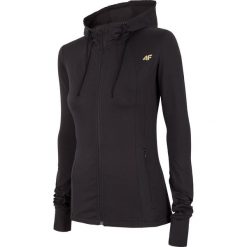 Bluza treningowa damska BLDF001 - głęboka czerń. Bluzy z kapturem damskie 4f, z dzianiny. W wyprzedaży za 99.99 zł.