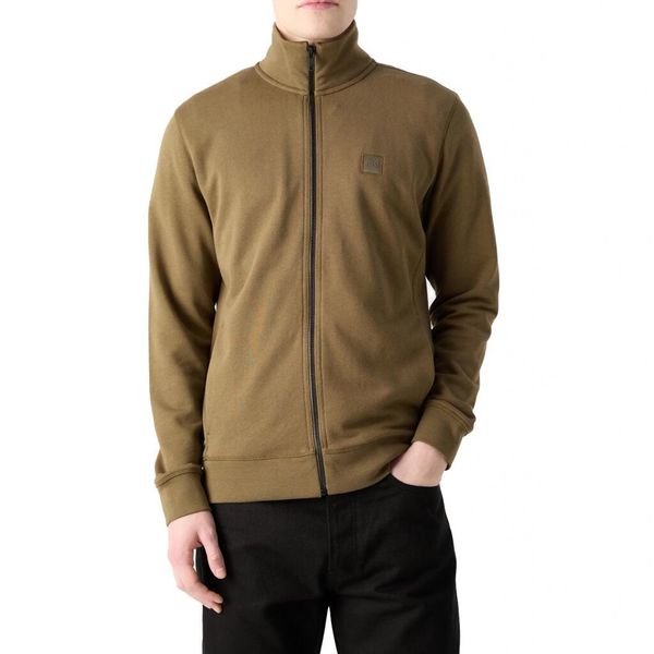 Bluza polarowa HUGO BOSS ZESTART Brązowy. Brązowe bluzy bez kaptura męskie Hugo Boss, z polaru. Za 506.99 zł.