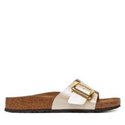 Klapki Birkenstock. Klapki damskie Birkenstock, bez wzorów, bez obcasa. Za 409.99 zł.