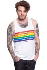 WRANGLER T SHIRT PRIDE TANK WHITE W769D3989 112131106. Białe t-shirty męskie Wrangler, l, bez wzorów, bez kołnierzyka. Za 49.99 zł.
