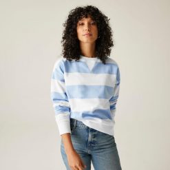 Bluza turystyczna damska Aka. Niebieskie bluzy bez kaptura damskie Regatta, z tkaniny. W wyprzedaży za 169.99 zł.