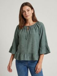 MOSS COPENHAGEN Bluzka "Viana" w kolorze zielonym rozmiar: S. Zielone bluzki damskie MOSS COPENHAGEN, s, bez wzorów, bez kołnierzyka, bez ramiączek. Za 140.86 zł.