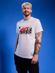 4F T-shirt regular z nadrukiem siatkarskim męski - biały M. Białe t-shirty męskie 4f, l, bez wzorów, z bawełny, bez kołnierzyka. Za 69.99 zł.